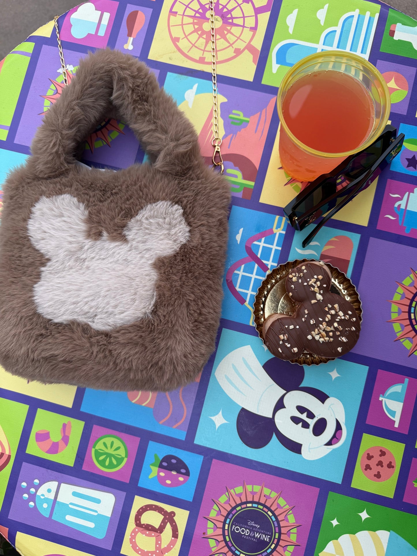 Brown Furry Mickey Bag