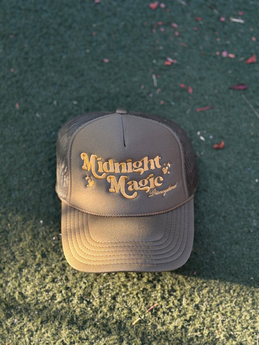 Midnight Magic Trucker [Olive Green]